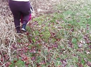Caught while naked titslapping her outside